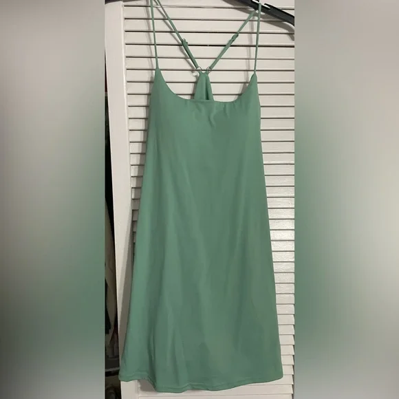 sage green tennis dress YO-GAYA Women's Tennis Dress – Jungle Green – Built-in Shorts – Racerback  Fit